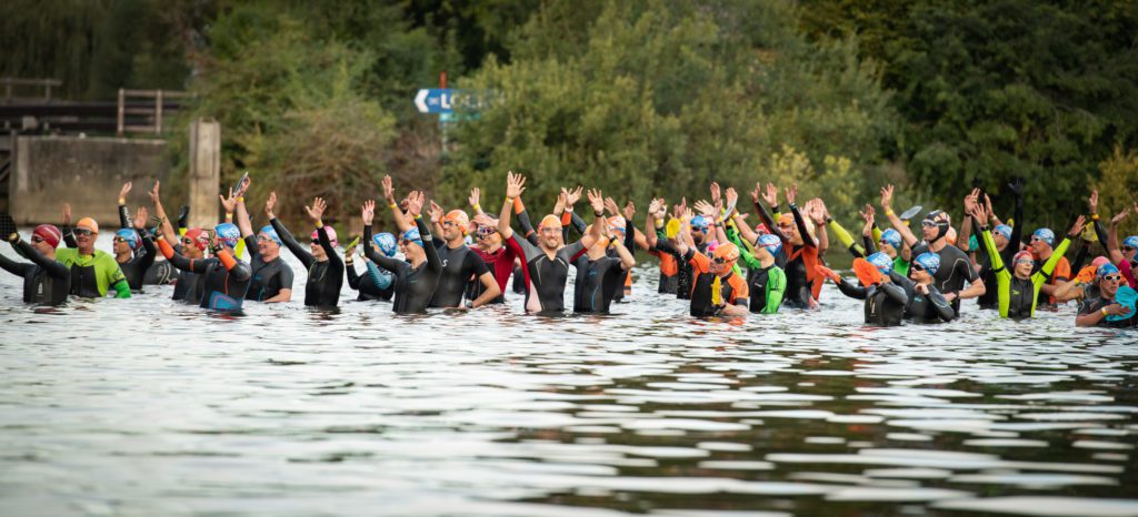 start of the race swimrun competitors in the water